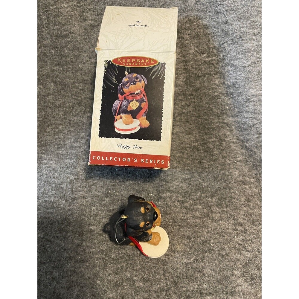 1995 Hallmark Puppy Love Rottweiler Dog Keepsake Series Ornament #5